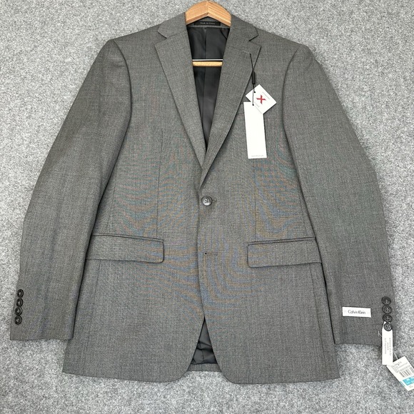 Calvin Klein Other - $350 Calvin Klein Extreme Slim Fit Stretch Blazer Men 36R Shark Suit Jacket Gray